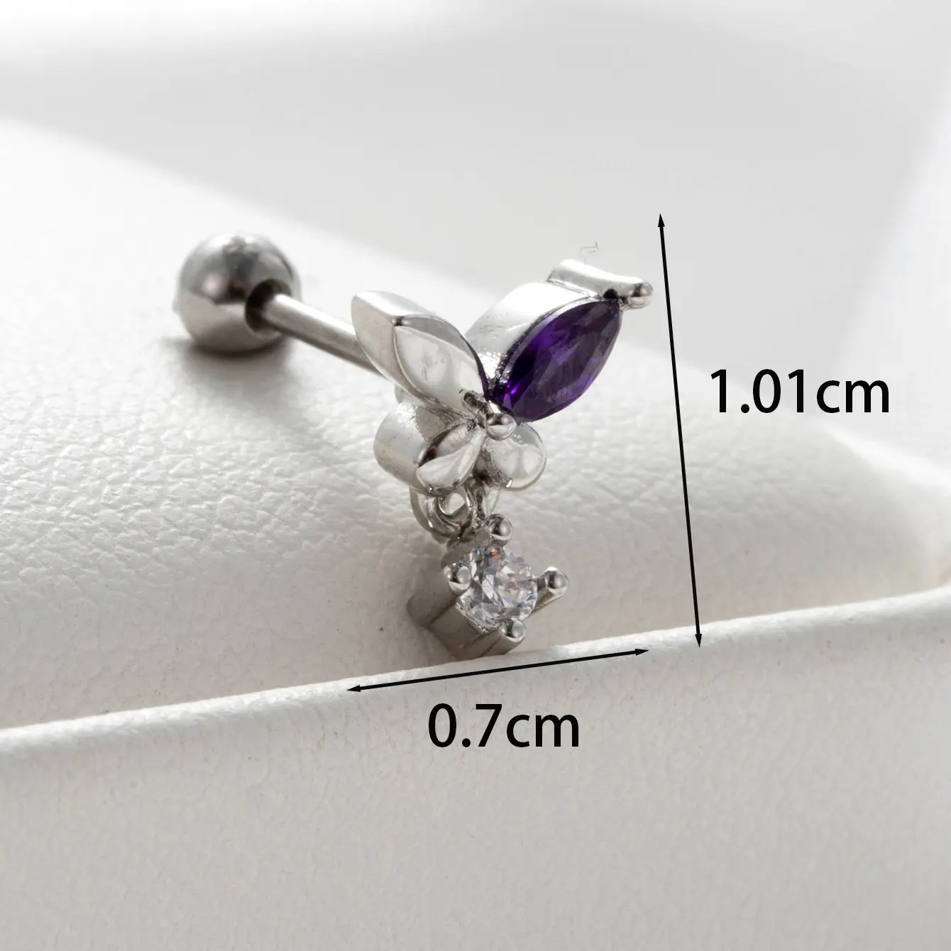 1 Piece Simple Series Classic Butterfly Titanium Steel   Gold Color Material Zircon Women's Dangle Earrings 